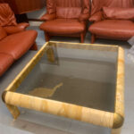 Vintage Table in Onyx 1970s attributed to Karl Springer