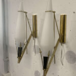 Stilnovo wall lamp frosted glass 1950s