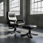 Vintage swivel armchair, with footstool by Unico – Danemark 1970s